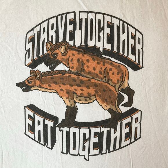 Port & Company Men Short Sleeve T-shirt Size L, Starve Together Eat Together - Picture 5 of 8